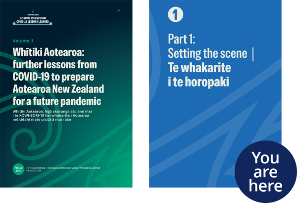 2 Report covers showing, Main report 2, Vol 1, Part 1 - You are here