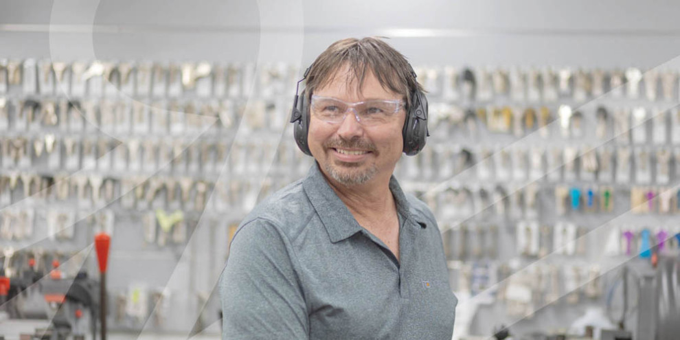 Kelvin Green standing in his workshop