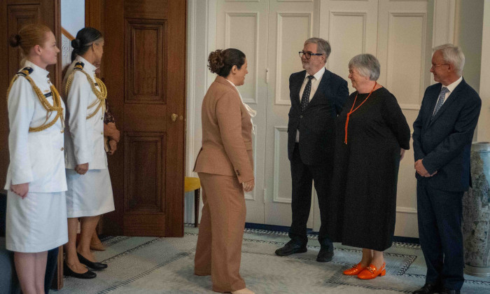 Her Excellency, Dame Cindy Kiro, the Governor-General receiving the Inquiry's final reports from the Phase Two Commissioners.